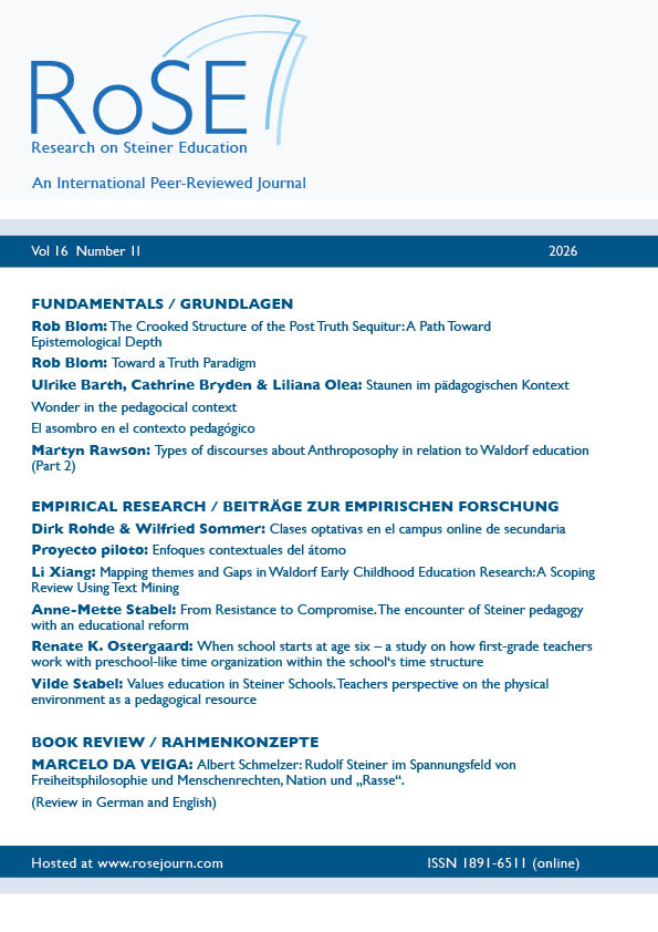 					View Vol. 16 No. 2 (2026): RoSE Research on Steiner Education Vol 16 No 2
				